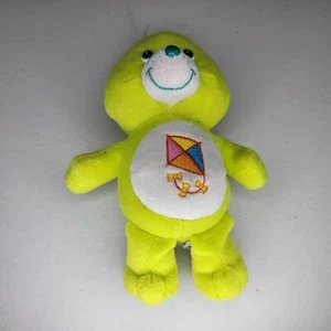 Care Bear Do Your Best Bear Plush 8.5 Inches Lime Green Kite Blue Hearts 2002 - Picture 1 of 9