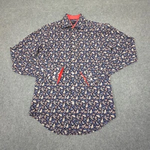 ETRO Shirt Mens MEDIUM Blue Paisley Button Up long sleeve made in turkey Size M - Picture 1 of 10