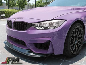 GTS Style Carbon Fiber Front Bumper Add-on Lip 2pc For 15-17 BMW F80 M3 & F82 M4 - Picture 1 of 2