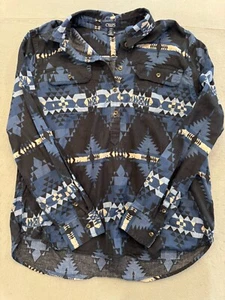 Chaps Pullover Kragenshirt Herren Large Tribal Lodge Print Knopf Langarm - Bild 1 von 5