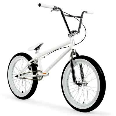Elite 20" BMX Destro Bicicleta Freestyle Bicicleta 3 Piezas Manivela Blanco Cromo NUEVO Foto 1 de 3
