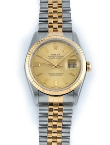 Rolex Datejust 36mm Steel & 18k Yellow Gold Jubilee Champagne Dial Ref 16233 - Picture 1 of 8