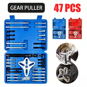 47pc Harmonic Balancer Kit Gear Puller Set Steering Wheel Crankshaft Auto Tools - Picture 1 of 13