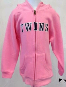 Minnesota Twins Baseball Youth Girls Zip Up Sweatshirt Pink *Imperfect* - Picture 1 of 3