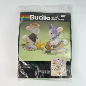 Bucilla Pre-Cut Plastic Canvas Mr Mrs Bunny 6x7.5" Dick Martin Easter 5968 NEW - Picture 1 of 5