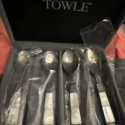 JUEGO DE CUATRO - Toalla Alemania Cucharas de Postre Inoxidable con Caja Foto 1 de 4