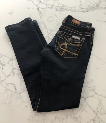 Pantalones de mezclilla para mujer David Kahn pierna recta azul talla 25 Foto 1 de 4