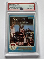 Patrick Ewing Signed Trading Card Auto Grade PSA 9 Mint reprint 1985-86 Star 166