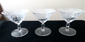 3 Morgantown Milan Low Champagne Sherbet Dessert Stems Great Condition - Picture 1 of 7