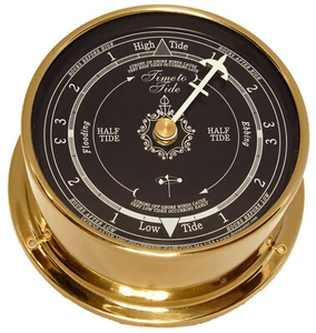 Tide Clock - Brass with Blue Dial Made by Cape Cod Wind and Weather Instruments - Picture 1 of 1
