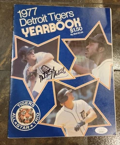 Mark Fydrich Signed 1977 Detroit Tigers Yearbook - JSA - Tigers Phenom The Bird - Picture 1 of 4