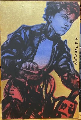 DAVID BROMLEY(1960- ) Original Acrylic on Canvas & Gold Leaf - "The Runaway" - image 1 of 4