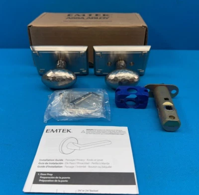 Emtek 5105HEUS15 Arts & Crafts Rosette Passage Satin Nickel Egg Door Knob Set - Image 1 of 4