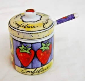 MSC Joie De Vivre Confiture Fruit Jam Jelly Jar With Lid AND Spoon - Picture 1 of 11