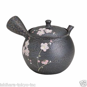 Tokoname Keramik: BLUMEN - japanische Kyusu Teekanne 370cc Keramik Netz - Bild 1 von 2