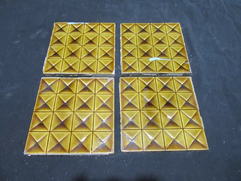 ~ LOT OF 4 ANTIQUE BEAVER FALLS TILES ~6 X 6 ~ ARCHITECTURAL SALVAGE Cover