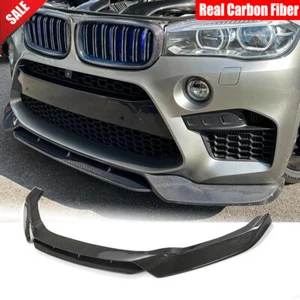 For BMW F85 X5M F86 X6M 2014-2018 Carbon Fiber Front Bumper Lip Spoiler Splitter - Picture 1 of 13
