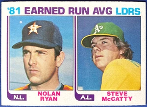 NOLAN RYAN, Steve McCatty: 1982 Topps '81 guadagnato run leader medi #167 - Foto 1 di 3