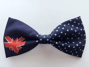 Boys Kids Children Australia Star Flag Pattern Navy Pin Bow tie Party Prop - Picture 1 of 6