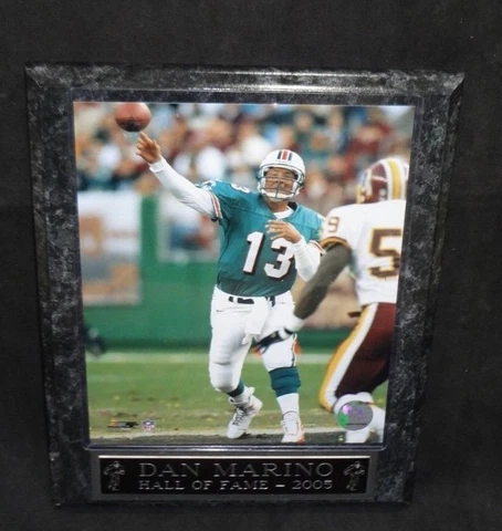 Miami Dolphins Dan Marino Hall of Fame 8" x 10" Picture Plaque with Name Plate Cover