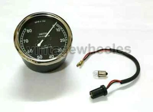 Herrero Réplica 8,000 RPM Tacómetro M12x1 Para BSA Triumph Norton Negro Cara - Imagen 1 de 4