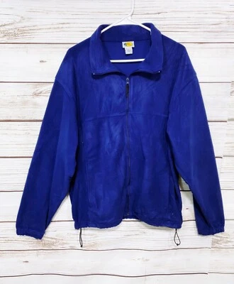Bass Pro Shops Mens Fleece Jacket Size L Blue Full Zip Pockets Long Sleeve - Image 1 of 4