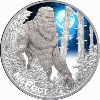Niue 2024 BIGFOOT Sasquatch $1 1 Troy Oz Pure Silver Color Proof OGP—MINTAGE 750 - image 1 of 4