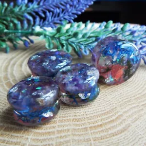 Amethyst plug earrings for women for men Stone gauges Rainbow LGBT tunnels pair - Picture 1 of 9