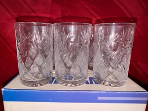 6 European Crystal Glasses Tumblers Shot Glasses Neman New in box - Picture 1 of 7