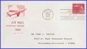 USA3 #C64a ADDR HOUSE OF FARNAM FDC avión y capitolio - Imagen 1 de 1