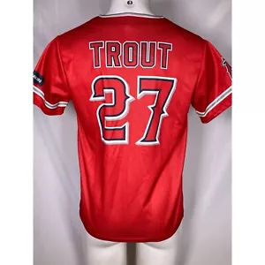 Mike Trout #27 Los Angeles Angels SGA Red Jersey Youth XL - Picture 1 of 12