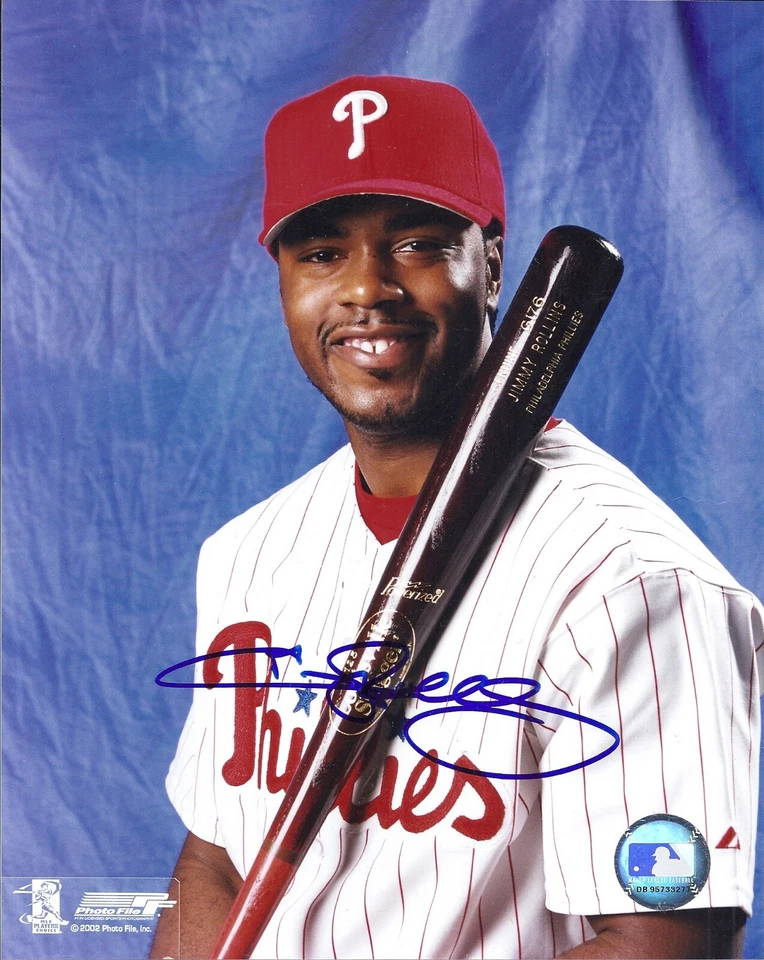 Jimmy Rollins Philadelphia Phillies 8" X 10" Autographed Color Photo - Image 1 of 1