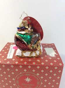 Christopher Radko Weihnachtsschmuck Rubin Schlittenfahrt Edelstein, #1018345 NEU mit Etikett - Bild 1 von 11