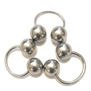 Handcrafted Surgical Steel 14, 12 & 10g 5/8" Dia. PA Horseshoes with 12mm Balls. - Picture 1 of 3