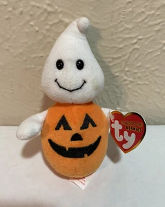 TY Halloweenie Beanie Baby - GHOSTKIN the Pumpkin Ghost (4.5 inch) - Picture 1 of 3