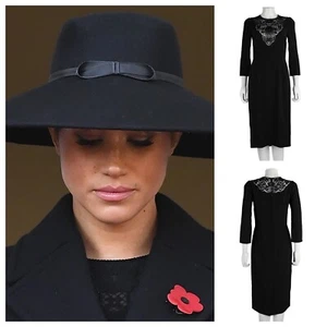 RARO Vestido Dolce & Gabbana Negro Cady y Encaje Midi UK8 £2100 ASO Celebridades - Imagen 1 de 15