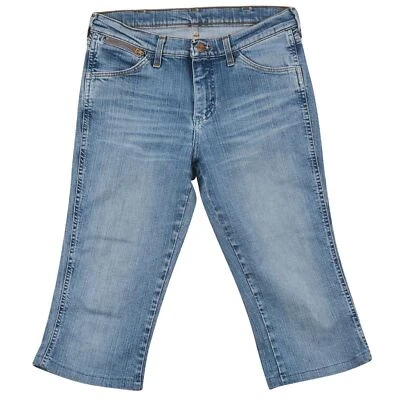 Wrangler jeans femmes 3/4 Capri Boot Denim short pantalon bleu clair stretch - Photo 1/4