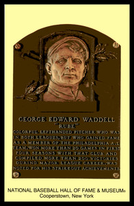 Cooperstown HOF Plaque Postcard Rube Waddell Philadelphia Athletics Mint