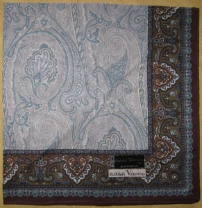 Rudolph Valentino *Fern Leaf & Asian decoration Scarf Chief 46cm /RENSKRT - Picture 1 of 5