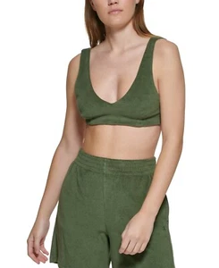Calvin Klein Jeans Women's Size L Terry Cloth V-Neck Bralette, Green, NwT - Picture 1 of 4