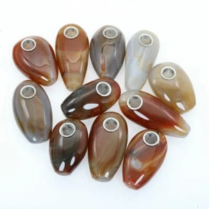 Filtro de tazón de pipa de tabaco arte gota de agua tallada a mano ágata colorida natural de 1 pieza - Imagen 1 de 6