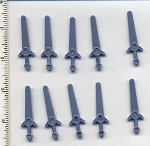 LEGO x 10 Metal Blue Minifig, Weapon Sword, Greatsword Angular castle knight - Picture 1 of 1