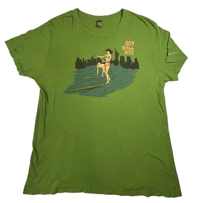 Винтажная зеленая футболка Gov Ball NYC Alternative Apparel фестиваль один шов - Изображение 1 из 4