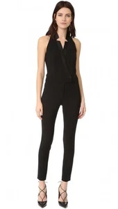 Veronica Beard Sz 2 Iggy Tuxedo Jumpsuit Sleeveless Black Party - Picture 1 of 6