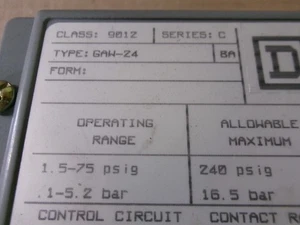 Nuevo interruptor de presión Square D GAW-24 AK - Imagen 1 de 3