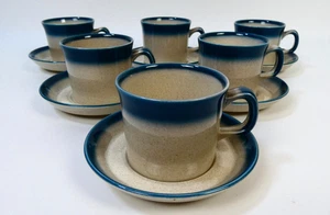 Tazas y platillos de té Wedgwood Blue Pacific x6 - Diseño descontinuado - Imagen 1 de 7