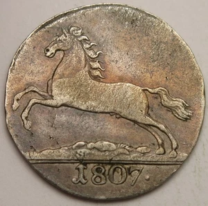 BRUNSWICK LUNEBURG CALENBERG HANNOVER 1/12 Thaler 1807 GFM -Silver- VF/XF -2154* - Picture 1 of 2