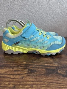 Merrell Moab FST Low Boys 6.5 M Waterproof Hiking Trail Outdoor Blue Green Grey - Picture 1 of 12