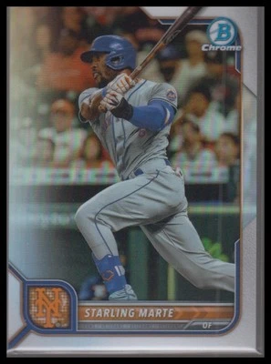 2022 Bowman Chrome #97 Starling Marte Refractor #/499 - Image 1 of 2
