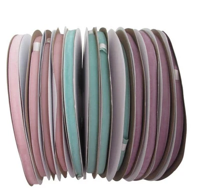 360 Yards Velvet Ribbon Spools Lot of 12 Three Asst. Colors 30 yd. Ea. 3/8" New - Image 1 of 2